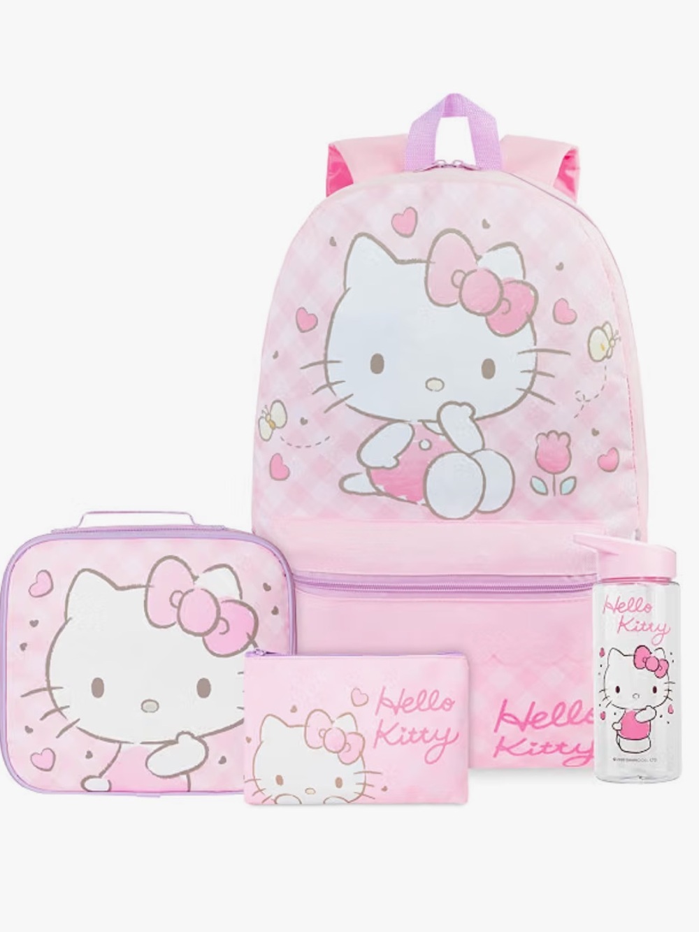 Hello Kitty Pink and Lavender Kids 4 Piece Backpack